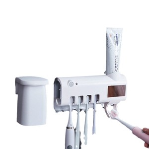 Uv Toothbrush Sanitizer With Sterilization And <b>Toothpaste</b> <b>Dispenser</b> For Bathroom Electric Toothbrushes White And Black - Product Image 4