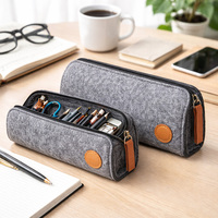 Étui à crayons pliable en feutre personnalisé, pochette de rangement, porte-stylos classique pour l'école, le bureau, sac cadeau