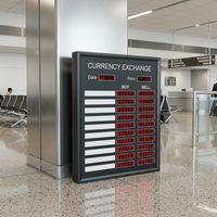 Tablero de Visualización Profesional de Tipo de Cambio de Moneda Digital en 7 Segmentos para Banco u Hotel