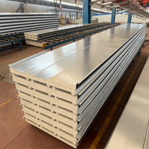 Panneaux sandwich en polyuréthane à haute résistance à la compression, panneaux <span class=keywords><strong>de</strong></span> toiture en EPS/PIR/<span class=keywords><strong>laine</strong></span> <span class=keywords><strong>de</strong></span> <span class=keywords><strong>roche</strong></span>/<span class=keywords><strong>laine</strong></span> <span class=keywords><strong>de</strong></span> verre - Product Image 2