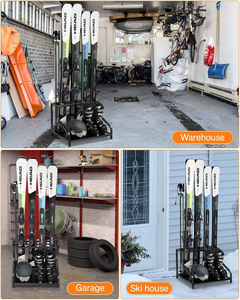 Portasci in Metallo Autoportante per Sci, Bastoncini, Scarponi, Casco, Supporto per Attrezzatura <span class=keywords><strong>da</strong></span> Sport Invernali per Garage - Product Image 4
