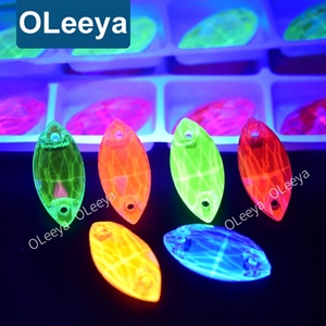 Oleeya - Cristales Brillantes de Cristal con Forma de Ojo de Caballo, Color Neón, Forma Cósmica, para Coser, con Reverso Plano, para Vestidos de Novia - Product Image 1