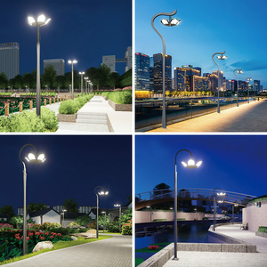 Lampadaires LED d'extérieur Juming pour jardin, profil en aluminium, design lotus, pour cour, parc, villa, éclairage paysager - Product Image 1