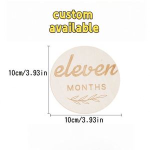 Hello World Plaques en bois pour annonces de naissance, accessoires photo, disques circulaires en bois, panneaux et cartes de jalons mensuels pour bébé - Product Image 4