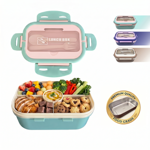 Bencircle A05-1 <b>Large</b> Capacity 5-Grid Stainless Steel Bento <b>Box</b> Leakproof Lunch <b>Box</b> with Handle for Adults - Product Image 1