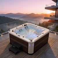 Jacuzzi d'extérieur directement de l'usine avec haut-parleur Bluetooth, chauffage à température constante, système de filtration et couverture isolante thermique