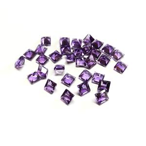 Gemas Vivaaz grado AAA 4mm amatista Africana Natural de alta calidad suelta cuadrada facetada corte piedra preciosa IGI certificado calibrado - Product Image 5