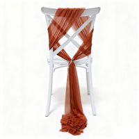 Ruban de chaise en gaze de polyester élastique pour la décoration de chaises de banquet, d'hôtel, de mariage et de la maison, tissu de couverture de chaise en mousseline de soie