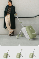 Valise rigide pour enfants, bagages de voyage, libération des mains, transport en cabine avec poussette pour enfant, matériau PP, bagages extensibles pour enfants
