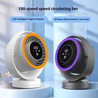 Ventilateur électrique rechargeable à circulation d'air, réglable en vitesse, avec affichage numérique et commande tactile, pour usage domestique et professionnel