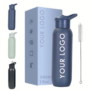 Botella de Agua de Acero Inoxidable de Doble Capa, Portátil, para Exteriores, de 580 ml y 1000 ml, Nueva Taza con Aislamiento al Vacío 304 para Deportes y Camping - Product Image 1