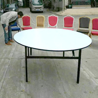 Vente directe d'usine, table pliante pour hôtel, plateau en PVC MDF, table de banquet moderne minimaliste pour mariage, location de restaurants