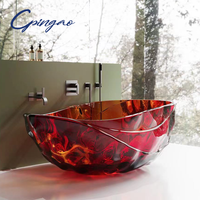 1700*955*515mm Épaissie Édition Baignoire Transparent Clair Rouge Couleur Résine Baignoire