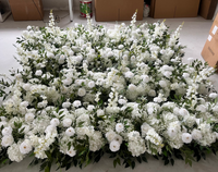 Guirlande suspendue de roses artificielles blanches réalistes en soie avec base en mousse perlée pour décoration de mariage, de remise de diplôme et de chemin de table