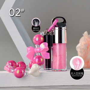 Bracelet personnalisable MLM avec nœud et perles, brillant à lèvres effet miroir, huile à lèvres changeante de couleur, parfum fruité, soin hydratant pour les lèvres - Product Image 5