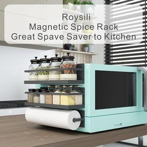 Porte-épices magnétique économiseur d'espace pour petite cuisine/appartement, armoire en métal géniale pour contenir des épices, des bocaux, des bouteilles, etc. - Product Image 4