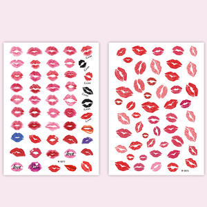 <span class=keywords><strong>Beso</strong></span> tatuajes temporales <span class=keywords><strong>labios</strong></span> rojos tatuajes falsos autoadhesivos impermeables pegatinas de papel ecológicas adultos mujeres niñas cara cuerpo - Product Image 1