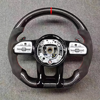 Volant en cuir perforé en fibre de carbone pour Mercedes Benz W205 W204 W222 W223 W213 W177 W463 AMG GT GLS63 G63 A45