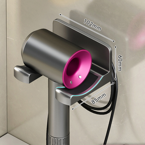 ダイソン対応 金属 及び プラスチック製 壁掛け式 ヘアドライヤー 収納オーガナイザー｜家庭用 リビングルーム バスルーム向け スクエア型 収納棚 ラック - Product Image 2