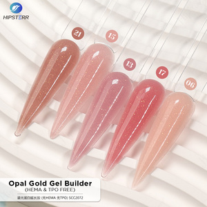 HEMA & TPO Free Opal Gold Gel <b>Builder</b> Opal Build Gel Nail Extension Glitter Gel Nails Design Private Label Customized Logo - Product Image 1