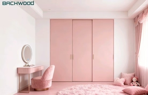 Accogliente e minimalista guardaroba rosa per ragazze con specchiera in legno massello porta ecologici mobili per camera da letto e soggiorno - Product Image 5