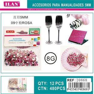 Strass Ilan 5 mm rosa per artigianato e decorazioni - Product Image 1