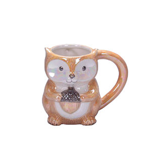 Linda ardilla de dibujos animados 3D Animal taza diseño moderno Taza de cerámica con mango para amantes del café té de la leche-para vacaciones cumpleaños Gif - Product Image 1