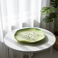 Assiettes et plats en céramique et grès personnalisés, écologiques, modernes, peints à la main, avec motifs végétaux et fruités, pour la vente en gros