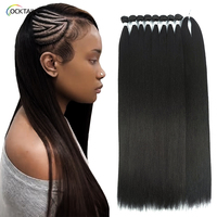 Extensions de cheveux synthétiques Yaky Texture, différentes couleurs, avec tresses au crochet, résistantes à la chaleur, nouveau design, tissages synthétiques au crochet