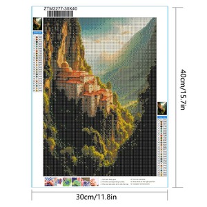 Vách đá kiến trúc 30x40cm/11.8x15.7in kim cương tranh tự làm vòng kim cương 5D sở thích tự làm treo - Product Image 1