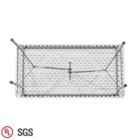 Table pliante rectangulaire en plastique blanc de 4 pieds pour jardin, table pliante légère et portable pour salle à manger