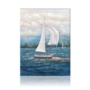 Stampa su tela con paesaggio marino dipinto con pittura <span class=keywords><strong>a</strong></span> <span class=keywords><strong>vela</strong></span> acqua blu pittura <span class=keywords><strong>a</strong></span> olio dipinti murali su tela Art decoro - Product Image 1