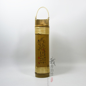 Natural Bamboo Wine Barrel 9-10*28 Cork Cap Hand Carved Dragon Pattern Beverage Packaging Customizable - Product Image 4