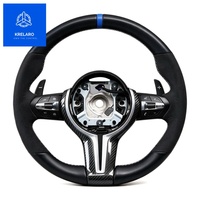 Volant en fibre de carbone pour BMW F30 F10 E90 avec Alcantara suède et marqueur bleu pour M3 M5 F20 F25 E70, volant de course