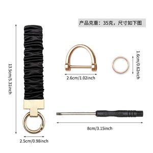 Bán Buôn Thân Thiện Với Môi Đàn Hồi Tóc Ban Nhạc Phụ Kiện Tùy Chỉnh Mô Hình Satin Vòng Tay Scrunchies Keychain Với Keychain Vòng Chìa Khóa - Product Image 2
