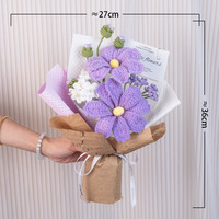 Buket Bunga Gesang Rajutan Buatan Tangan Hadiah Bunga Hari Valentine Natal Dekorasi Rumah dari Benang