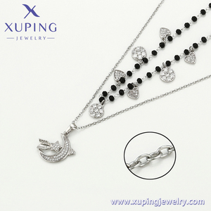 C000007890 Xuping đồ trang sức bạch kim mạ thời trang đồ trang sức Mỹ Dây chuyền Zircon CZ Sao Mặt Trăng Mặt dây chuyền vòng cổ cho phụ nữ - Product Image 4