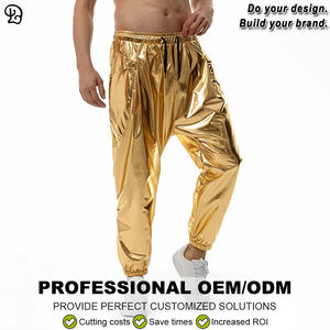남성용 반짝이는 하렘 팬츠, 신축성 있는 허리끈, 루즈핏 조거, 파티, 나이트클럽, 캐주얼, 스트리트웨어, 메탈릭 배기 코스튬 바지 - Product Image 6