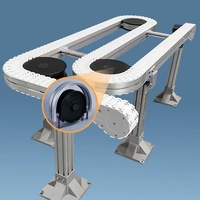 Conception modulaire efficace, anti-corrosion, alliage 6063 T5, convoyeur à chaîne pour usine de conserve, piste d'angle