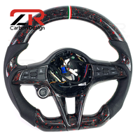 Volant en fibre de carbone forgé sur mesure pour Alfa Romeo Giulia Stelvio Quadrifoglio Veloce 2014-2020, style course