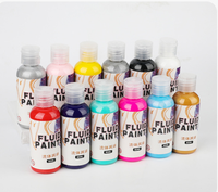 Kit de peinture acrylique tout-en-un en gros, conforme ASTM D4236, sans PFAS, pré-mélangé, 12 couleurs, 60 ml, ensemble d'art fluide avec accessoires complets