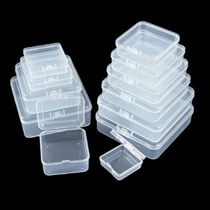 Cajas de Almacenamiento Cuadradas Transparentes de Plástico PP con Tapa para Piezas, Joyas y Artículos Pequeños - Product Image 3