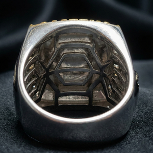Anillo Cubano Doble de Plata 925 con Letra Personalizada, Moissanita VVS con Engaste de Garras, Joyería Fina Estilo Hip Hop, Lujo Personalizado - Product Image 5