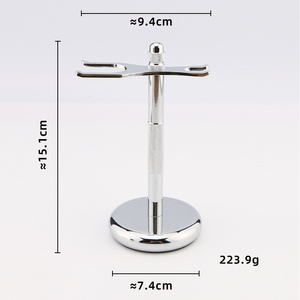 Ensemble de rasage 4 en un comprenant un rasoir de sécurité, un support de rasoir, un blaireau et <span class=keywords><strong>5</strong></span> lames Kit de rasage classique pour hommes - Product Image 3