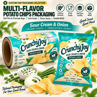 Emballage personnalisé pour chips et frites, film alimentaire pour snacks en rouleau, pochette préformée OEM haute barrière, faible MOQ
