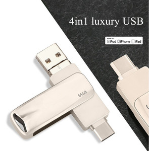 เคสโลหะ Q9ปากกาแบบพกพา4in1หรูหรา USB 3.0แฟลชไดรฟ์สำหรับ <span class=keywords><strong>iPhone</strong></span> 4GB 8GB 16GB 32GB 64GB 128GB - Product Image 3
