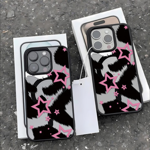 เคสโทรศัพท์กันกระแทกสำหรับ iPhone 17 PRO MAX, เคสแม่เหล็กอะคริลิคสีด้านน่ารักลายเสือดาวดาวรูใหญ่ - Product Image 1