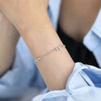 Bracelet romantique en argent sterling 925 avec nœud, bracelet chaîne en argent 925 avec breloque ruban