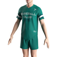 Kaus Baseball Jepang pria bordir kustom kaus bisbol kerah V seragam pria