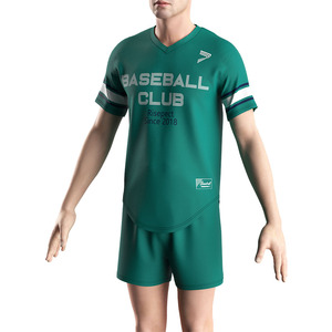 Kaus Baseball Jepang pria bordir kustom kaus bisbol kerah V seragam pria - Product Image 5
